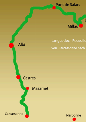 Von  Carcassonne nach Millau.
